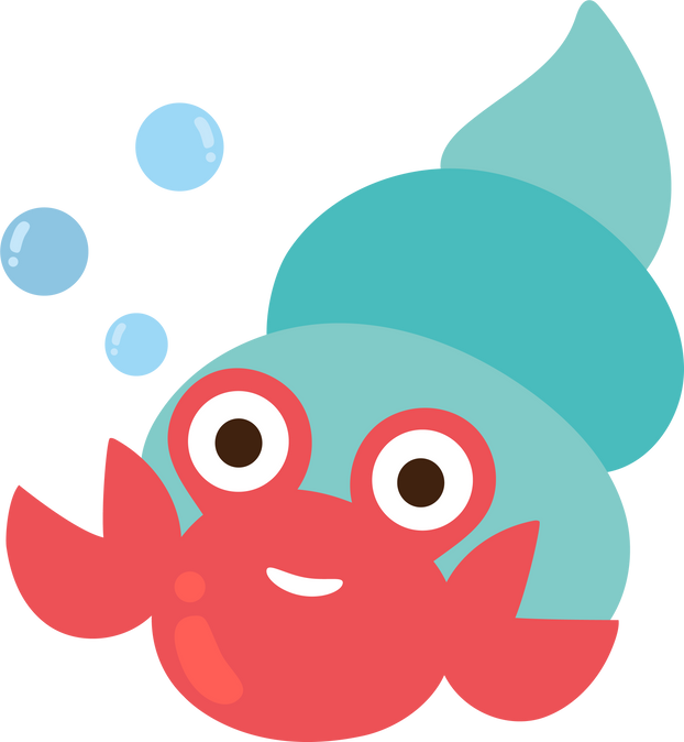 Hermit crab illustration.